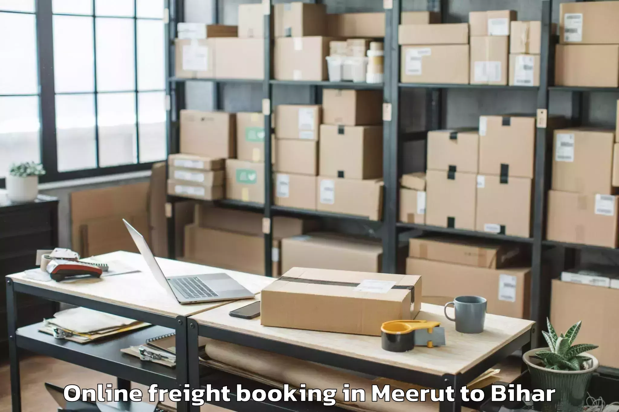 Reliable Meerut to Sikta Online Freight Booking